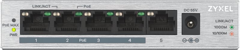 Zyxel-GS1005HP-Non-gestito-Gigabit-Ethernet--10-100-1000--Supporto-Power-over-Ethernet--PoE--Argento