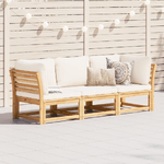 vidaXL Set Mobili da Giardino 3pz con Cuscini Legno Massello di Acacia