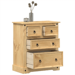 vidaXL Cassettiera Corona 80x43x91 cm in Legno Massello di Pino