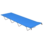 vidaXL Lettino da Campeggio 180x60x19cm Tessuto Oxford e Acciaio Blu