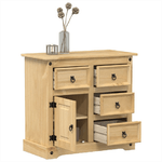 vidaXL Credenza Corona 87x40x76 cm in Legno Massello di Pino