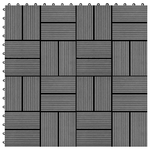 Piastrelle per Decking in WPC 11 pz 30x30cm 1 mq Grigio