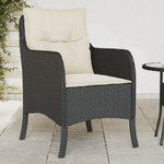 vidaXL Sedie da Giardino con Cuscini 2 pz Nere in Polyrattan