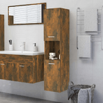 Armadietto Bagno Rovere Fumo 30x30x130 cm in Legno ingegnerizzato