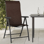 vidaXL Sedie Pieghevoli da Giardino 4 pz Marroni in Polyrattan