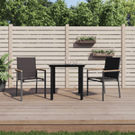 VidaXL Set da Pranzo da Giardino 3 pz Nero in Textilene e Acciaio