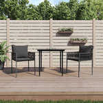 vidaXL Sedie da Giardino con Cuscini 2pz Nere 54x61x83cm in Polyrattan