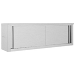 vidaXL Armadio da Cucina ad Ante Scorrevoli 150x40x50cm Acciaio Inox