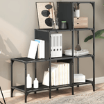 vidaXL Libreria Nera 92x30x102 cm in Legno Multistrato e Metallo