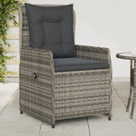 vidaXL Sedie da Giardino Reclinabili 2 pz Grigio Polyrattan