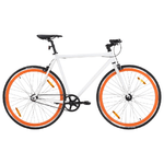 vidaXL Bicicletta a Scatto Fisso Bianca e Arancione 700c 51 cm