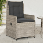 vidaXL Sedie da Giardino Reclinabili 2 pz Grigio Chiaro Polyrattan