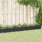 vidaXL Fioriera da Giardino con Picchetti Nera 362,5x42,5x28,5 cm PP