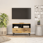 vidaXL Mobile Porta TV 70x33x46 cm in Legno Massello di Mango