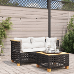 vidaXL Divani Angolari da Giardino con Cuscini 2pz Polyrattan Nero