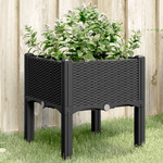 vidaXL Fioriera da Giardino con Gambe Nera 40x40x42 cm in PP