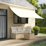 vidaXL Tenda da Sole Retrattile Crema 300x150 cm in Tessuto e Acciaio