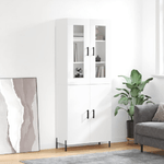 vidaXL Credenza Bianco Lucido 69,5x34x180 cm in Legno ingegnerizzato