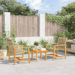 vidaXL Sedie da Giardino 2pz Beige in Polyrattan e Legno di Acacia