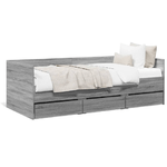 VidaXL Divano Letto con Cassetti Grigio Sonoma 75x190 cm Multistrato