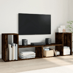 vidaXL Mobili TV 2 pz Rovere Fumo 75x30x50 cm in Legno Multistrato