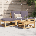 vidaXL Set Salotto da Giardino 4pz con Cuscini Legno Massello Acacia