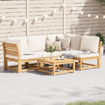 vidaXL Set Salotto da Giardino 5 pz con Cuscini Legno Massello Acacia