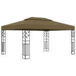 vidaXL Gazebo con Tetto Doppio 3x4 m Grigio Talpa 180 g/m²