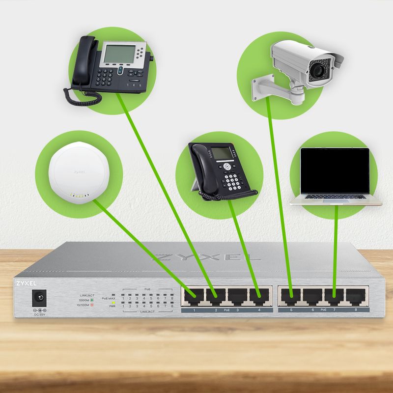 Zyxel-GS1008HP-Non-gestito-Gigabit-Ethernet--10-100-1000--Supporto-Power-over-Ethernet--PoE--Grigio