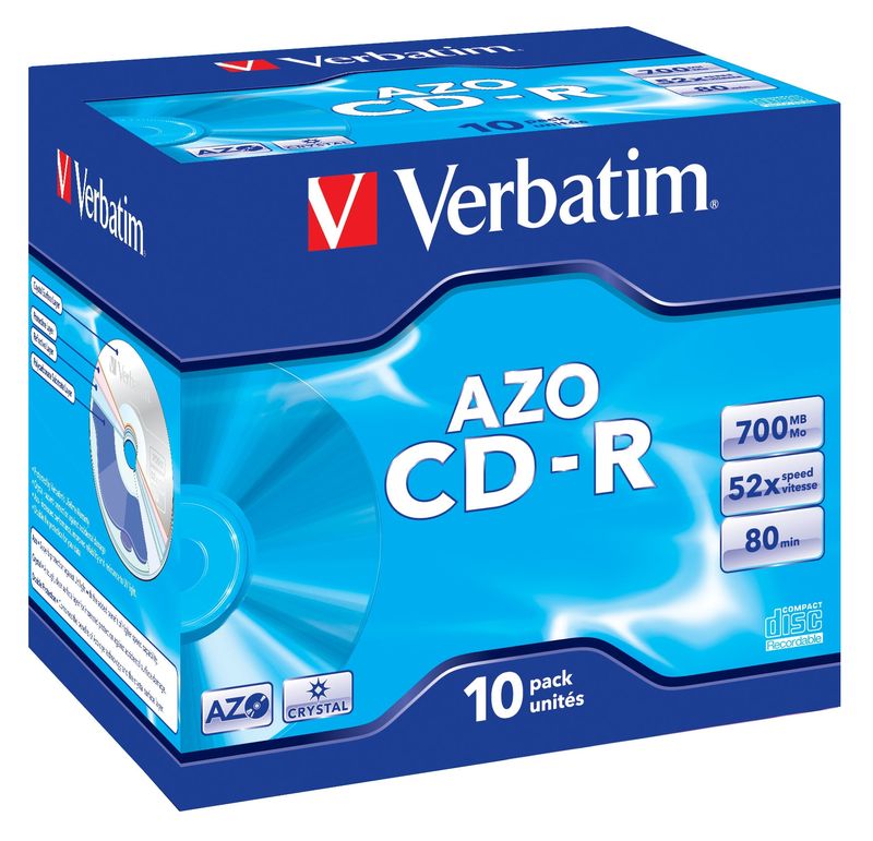 Verbatim-CD-R-AZO-Crystal-700-MB-10-pz