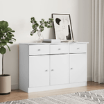 vidaXL Credenza ALTA Bianca 112x35x73 cm in Legno Massello di Pino