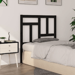 Testiera per Letto Nera 80,5x4x100 cm in Legno Massello di Pino