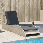 vidaXL Lettino con Cuscino Grigio Chiaro 60x205x73 cm in Polyrattan