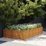 vidaXL Fioriera Rialzata da Giardino 195x100x36 cm in Acciaio Corten