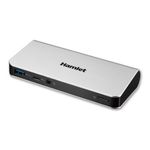 Hamlet Docking Station collega due display HDMI e DP con 4 porte usb 3.0, LAN e audio