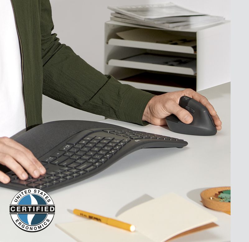Logitech-Lift-for-Business-mouse-Mancino-RF-senza-fili---Bluetooth-Ottico-4000-DPI