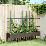 vidaXL Fioriera da Giardino con Traliccio Marrone 160x40x142,5cm in PP