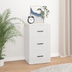 Credenza Bianco Lucido 40x33x70 cm in Legno Ingegnerizzato