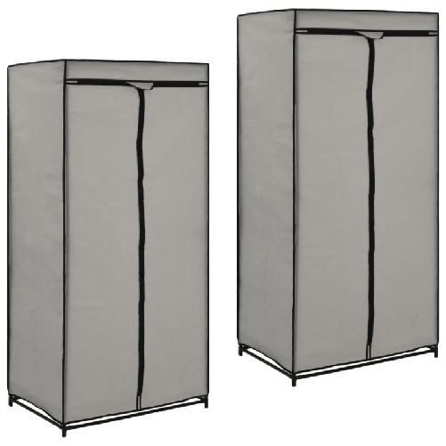 vidaXL Armadio 2 pz Grigio 75x50x160 cm