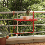 vidaXL Tavolo da Balcone Rosso 60x40 cm in Acciaio