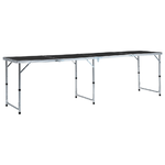 Tavolo da Campeggio Pieghevole in Alluminio Grigio 240x60 cm