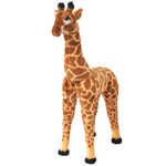 vidaXL Giraffa in Peluche in Piedi Marrone e Gialla XXL