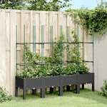 vidaXL Fioriera da Giardino con Traliccio Nera 160x40x142,5 cm in PP