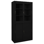 vidaXL Armadio per Ufficio Anta Scorrevole Nero 90x40x180 cm Acciaio