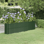 vidaXL Letto Giardino Acciaio Verniciato a Polvere 260x40x68 cm Verde