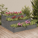 vidaXL Fioriera Rialzata Giardino Grigia 120x120x56 cm Massello Abete