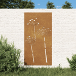 vidaXL Decorazione Muro da Giardino 105x55 cm Fiore in Acciaio Corten