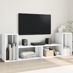 vidaXL Mobili TV a Parete 2pz Bianchi 75x30x50 cm in Legno Multistrato