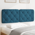 vidaXL Cuscino Testiera Blu 140 cm in Velluto