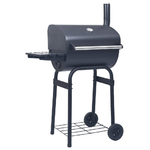 vidaXL Barbecue a Carbone con Affumicatore e Ripiano Basso Nero